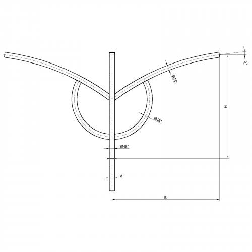 Консольный кронштейн двухрожковый К80-1,0-1,5-1-1
