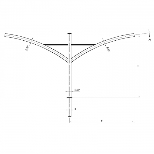 Консольный кронштейн двухрожковый К77-1,0-3,0-1-1
